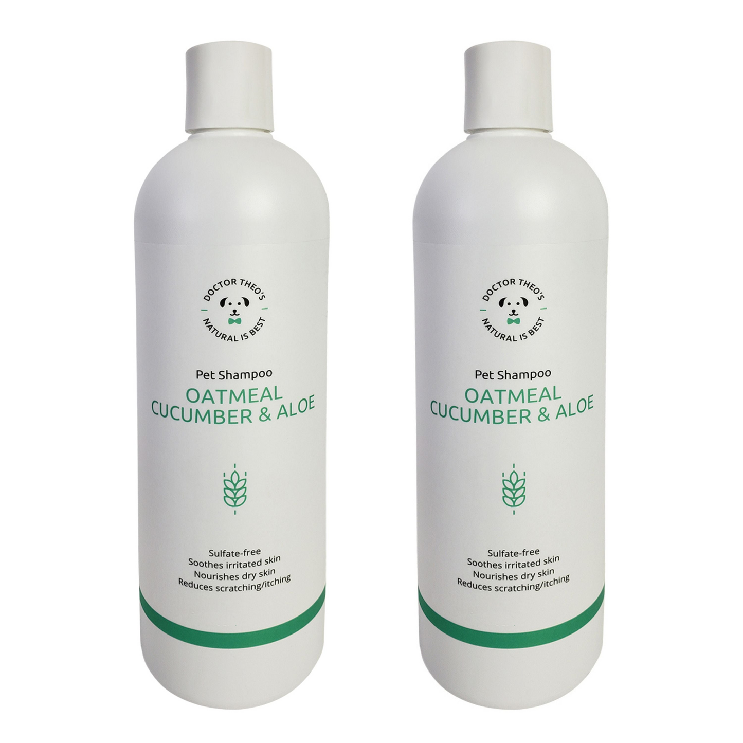 Dr. Theo's Dog Shampoo - Oatmeal, Cucumber & Aloe - 16 oz (2-Pack)