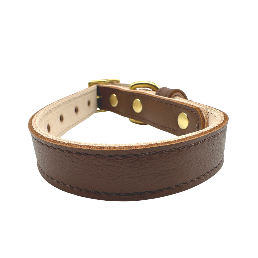 Bonne et Filou Plain Leather Dog Collar