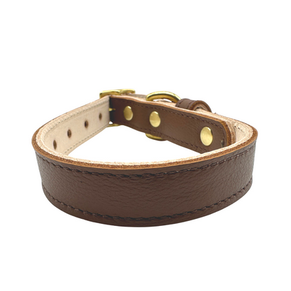 Bonne et Filou Plain Leather Dog Collar