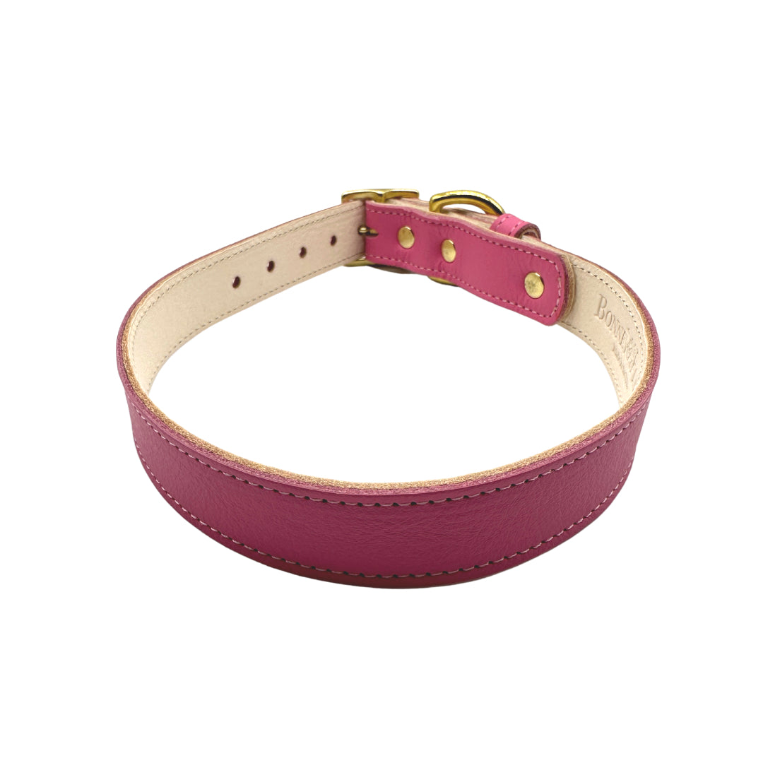 Bonne et Filou Plain Leather Dog Collar