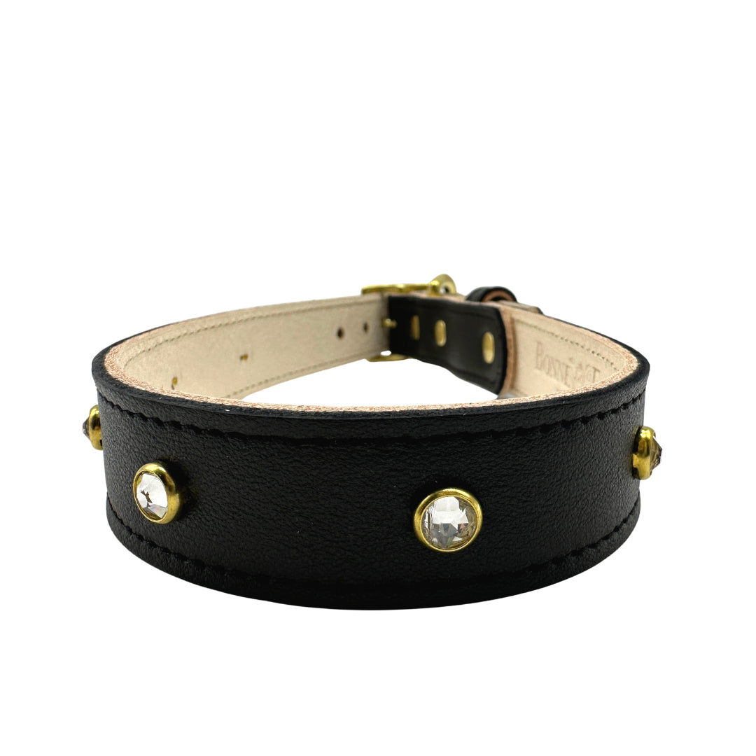 Bonne et Filou Plain Leather Dog Collar