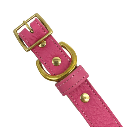 Bonne et Filou Plain Leather Dog Collar