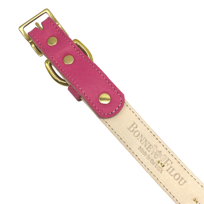 Bonne et Filou Plain Leather Dog Collar