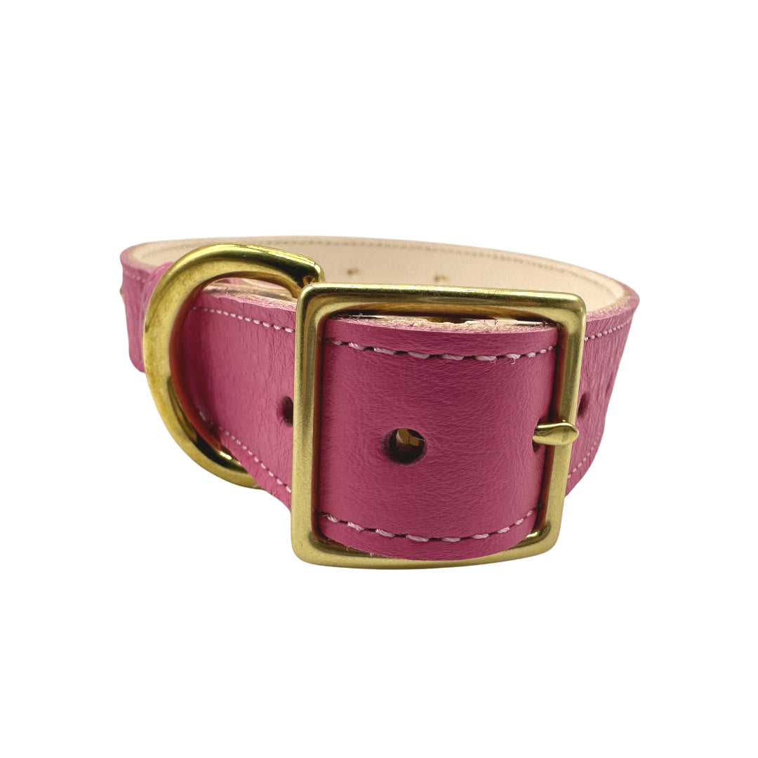 Bonne et Filou Plain Leather Dog Collar