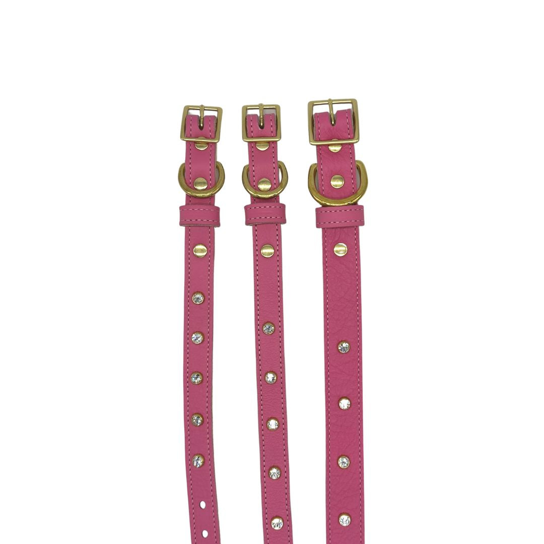 Bonne et Filou Plain Leather Dog Collar