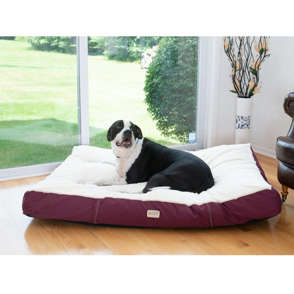 Armarkat Extra Large Dog Bed Mat with Poly Fill Cushion - Comfort for Your Canine Companion in Burgundy & Ivory