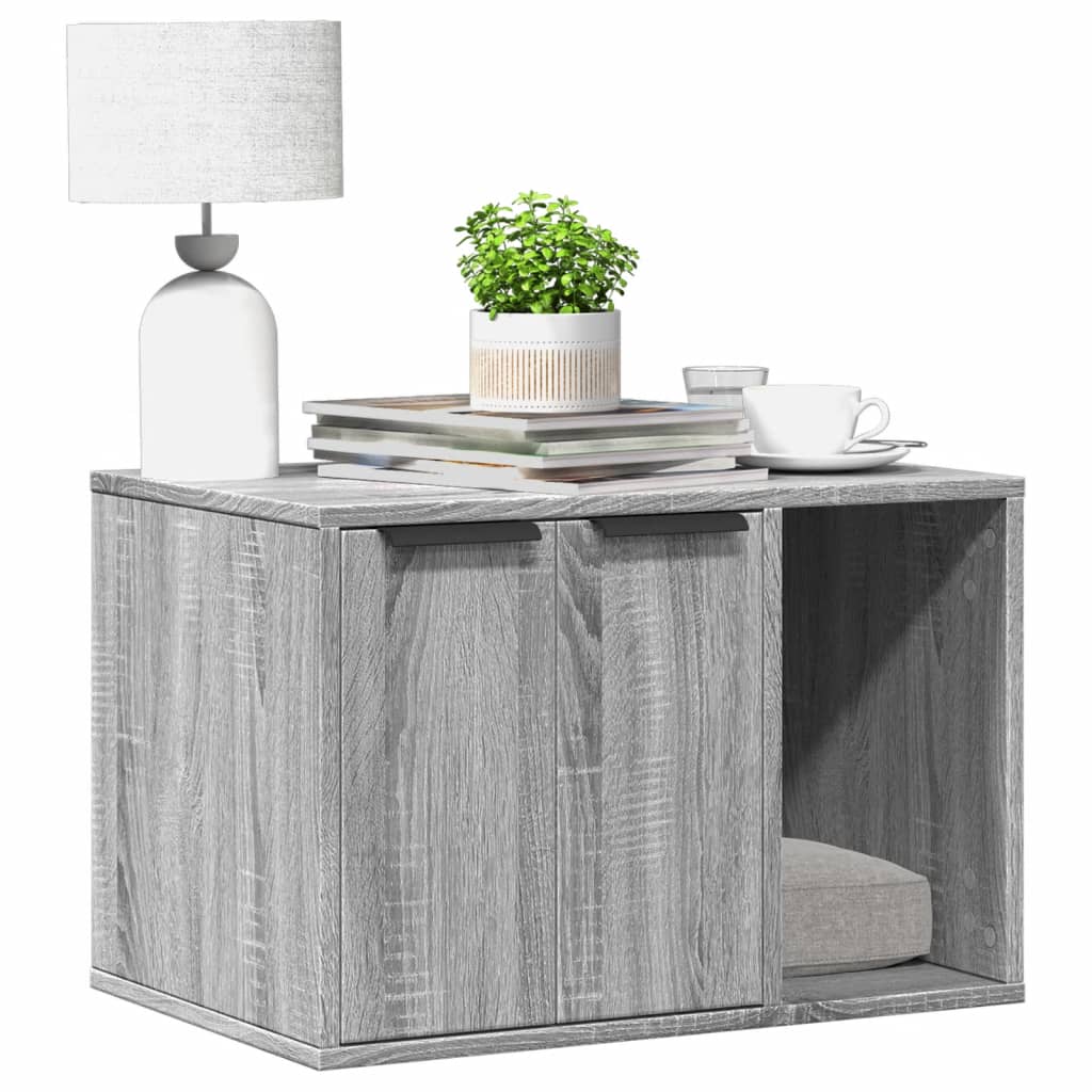 Hidden Cat Litter Box Enclosure with Open Shelf – Engineered Wood | Available in 7 Colors