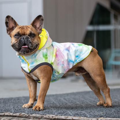 Chubasquero reversible GF Pet - Amarillo neón con teñido anudado