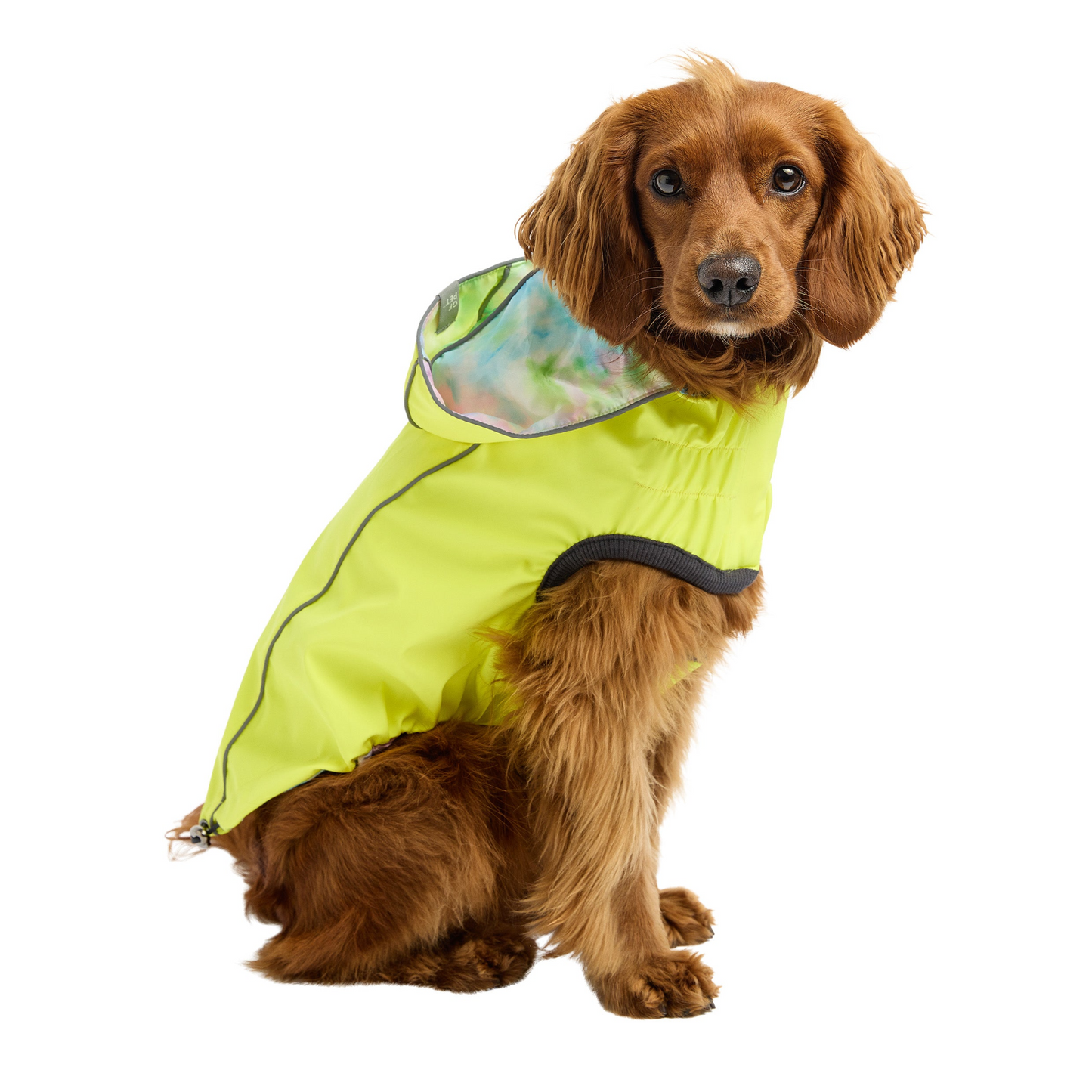 Chubasquero reversible GF Pet - Amarillo neón con teñido anudado