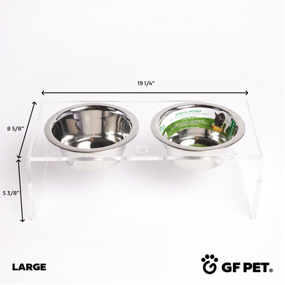 Acrylic Double Dog Feeder - Clear