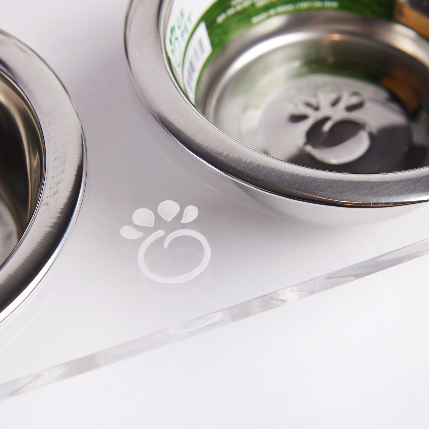 Acrylic Double Dog Feeder - Clear