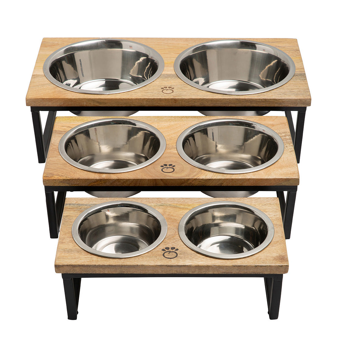 Wood & Metal Elevated Dog Feeder