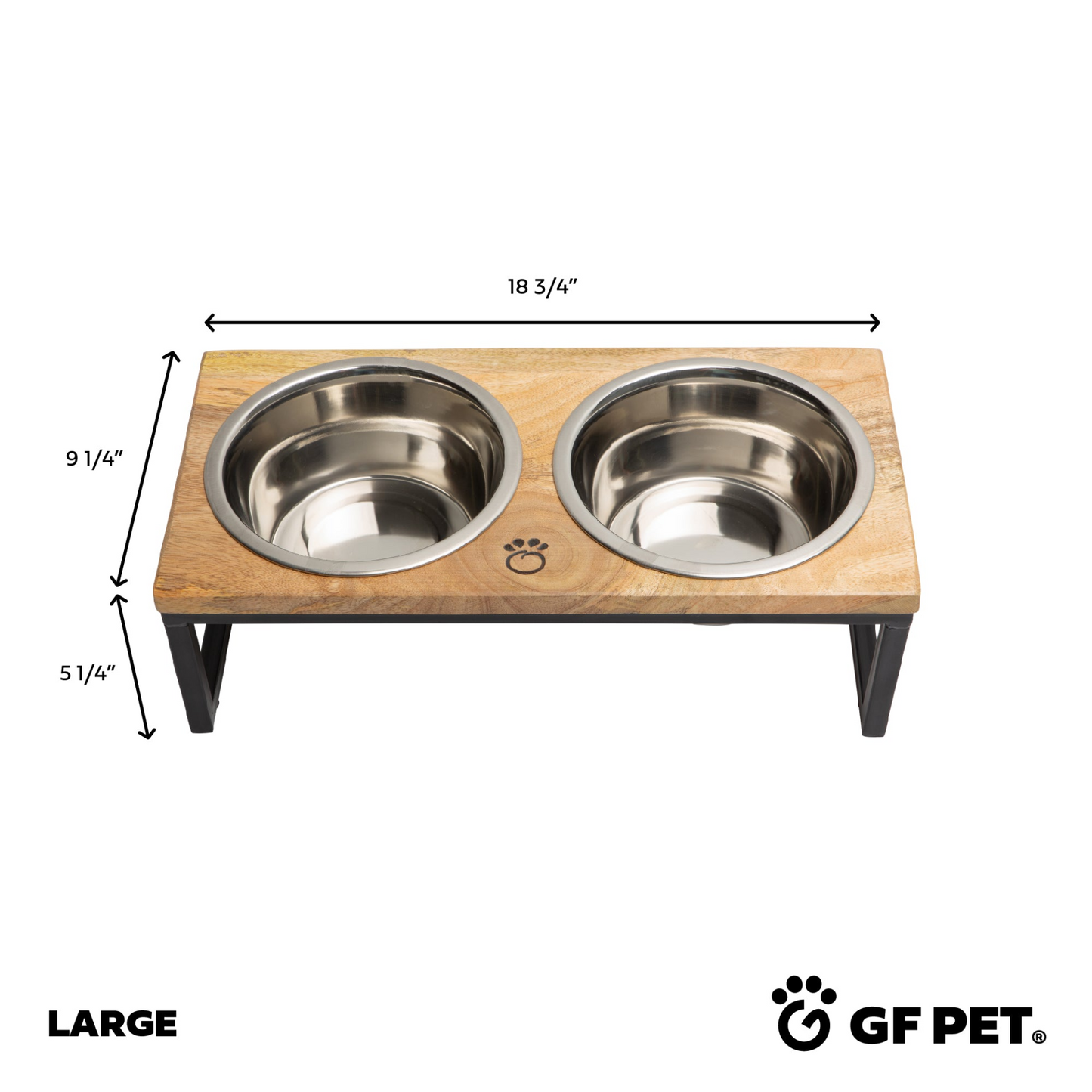 Wood & Metal Elevated Dog Feeder