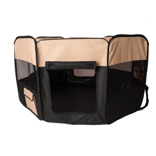 Armarkat Portable Pet Playpen - Black and Beige Combo, Extra Large Size