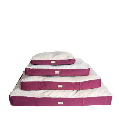 Armarkat Extra Large Dog Bed Mat with Poly Fill Cushion - Comfort for Your Canine Companion in Burgundy & Ivory