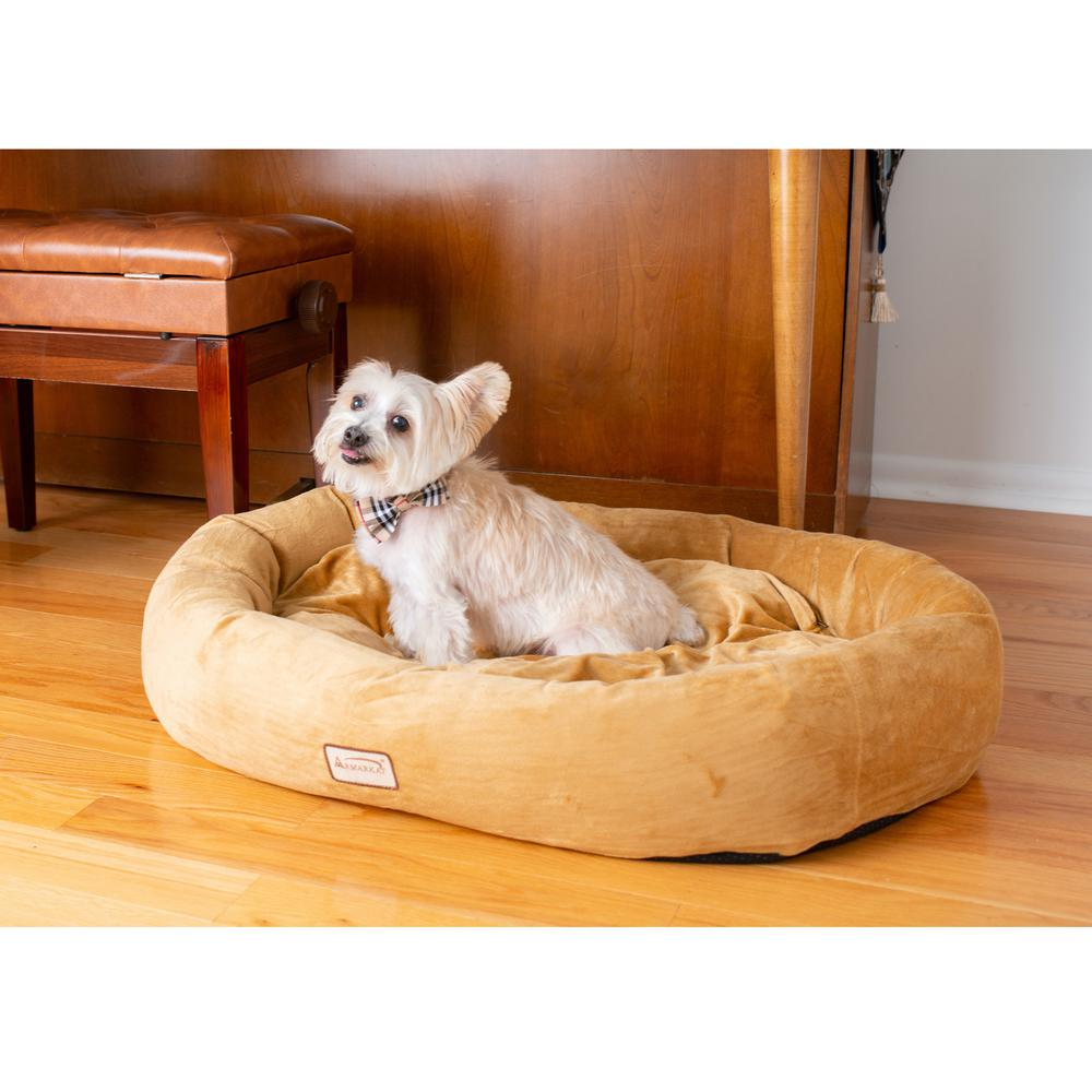 Armarkat Small Bolstered Pet Bed and Mat in Earth Brown