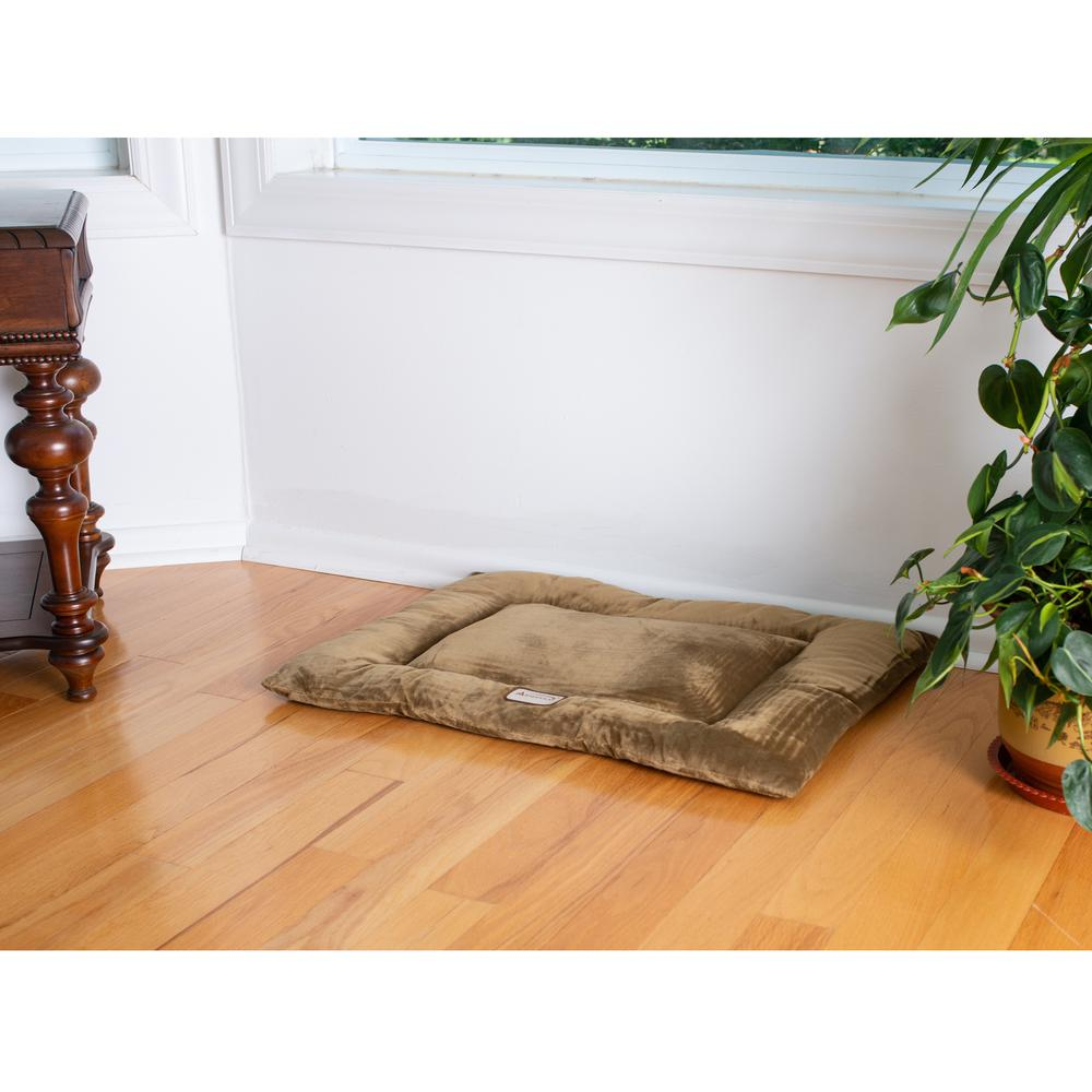 Armarkat Large Pet Bed Mat in Sage Green, Soft Velvet with Extra Thick Poly Fill Cushion