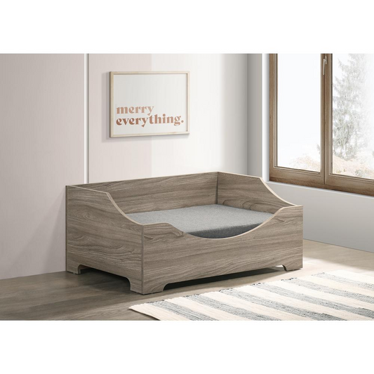 Rustic Pet Bed with Cushion in Sand Finish