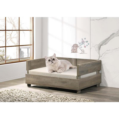 Rustic Crate Style Pet Bed with Cushion - Fit for Royalty