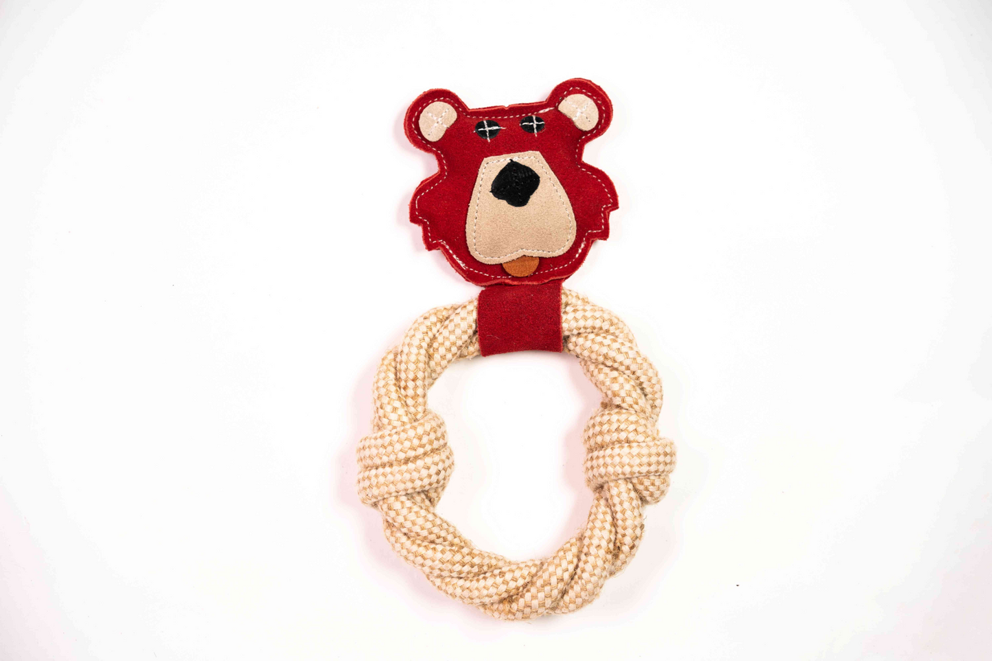 Bear & Rope Natural Dog Toy: Soft and Durable Interactive Playtime