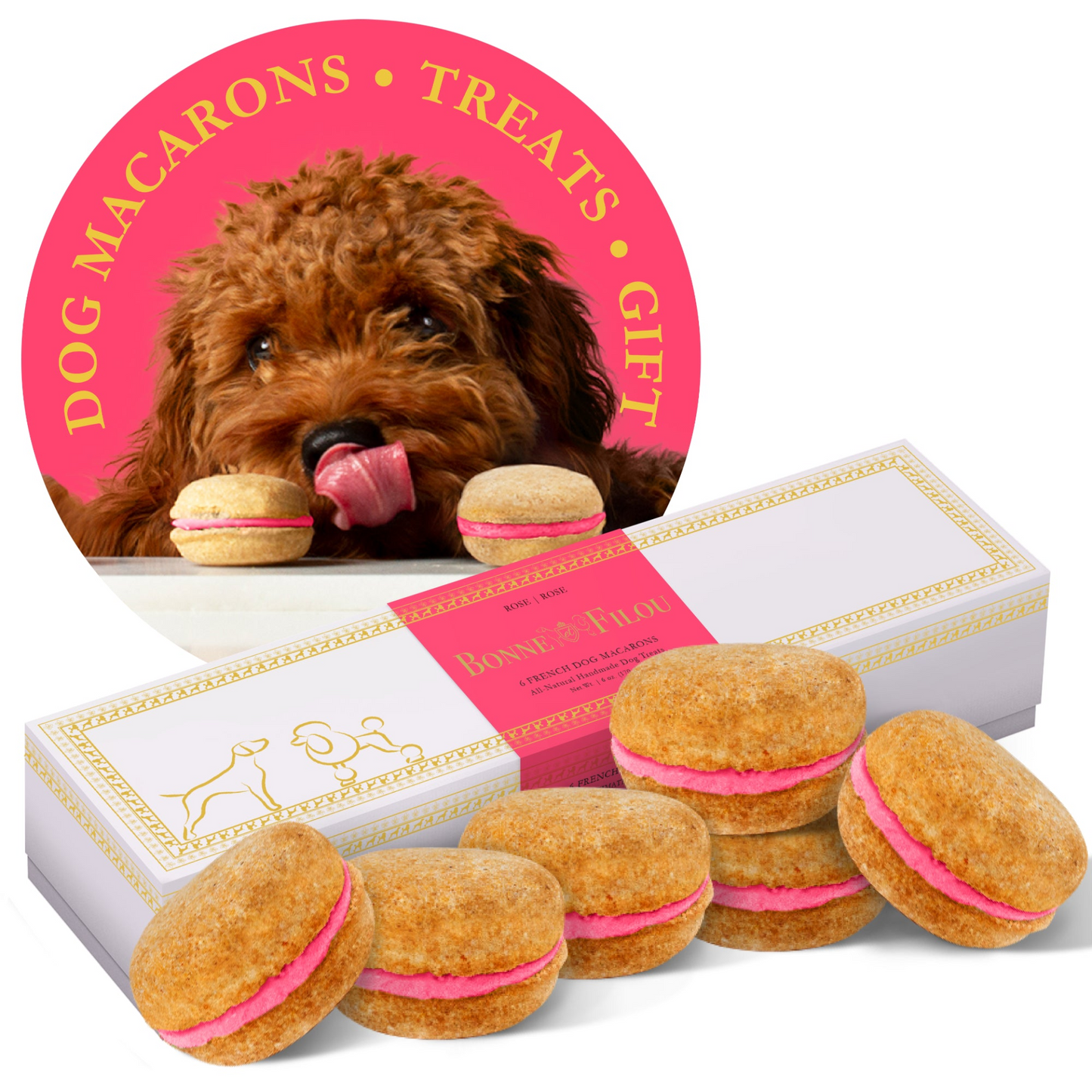 Bonne et Filou Dog Macarons (Box of 6)