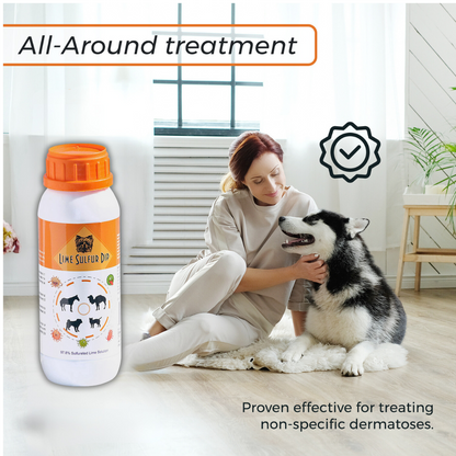 Complete Skin Health Solution for Pets: Lime Sulfur Dip & Antiparasitic Shampoo Combo