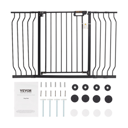 VEVOR 30" High Pet Gate, 29.5"-53" Wide, Auto Close, Black