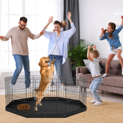 VEVOR 24" Dog Playpen, 8-Panel with Pad, Indoor/Outdoor Use