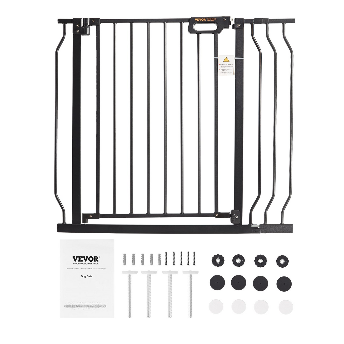 VEVOR 30" High Pet Gate, 29.5"-39" Wide, Auto Close, Black