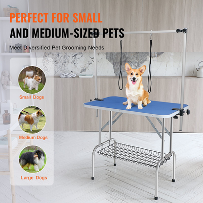 VEVOR 36"x24" Pet Grooming Table, Dual Arms, Foldable, 330lbs Capacity