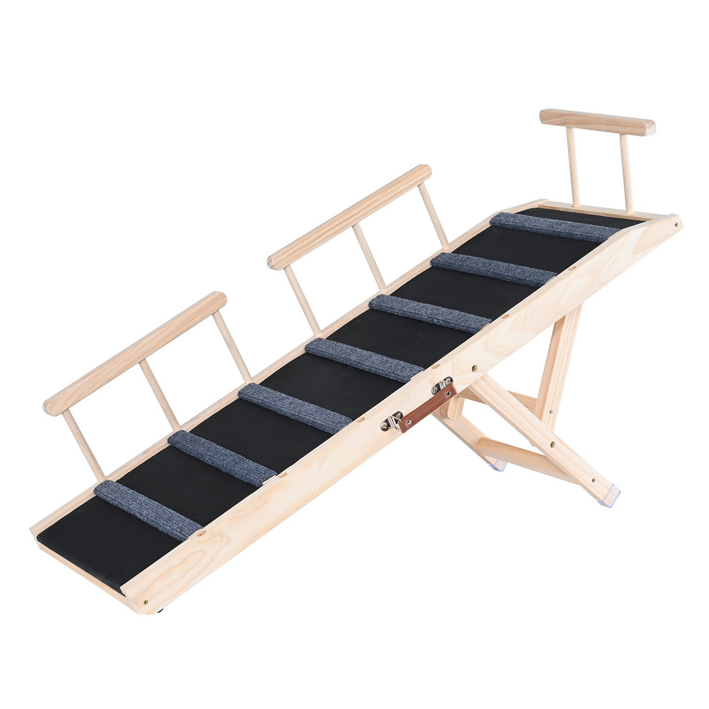 VEVOR Dog Ramp, 47.2" Folding Wooden Pet Ramp, Adjustable for Bed, Sofa, Car