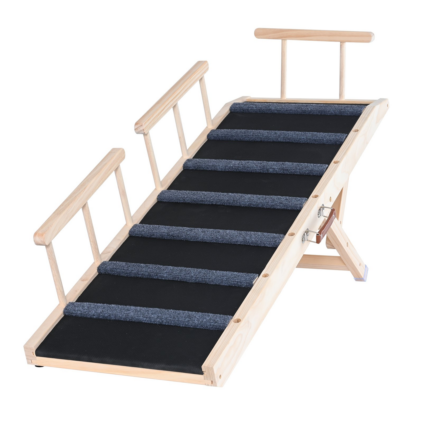 VEVOR Dog Ramp, 47.2" Folding Wooden Pet Ramp, Adjustable for Bed, Sofa, Car