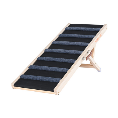 VEVOR Folding Dog Ramp, 39.3" Adjustable Wooden Pet Ramp for Bed, Sofa, Car