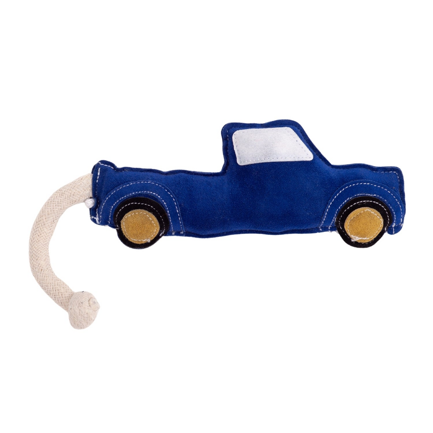 Vegan Leather Blue Pickup Truck Eco-Friendly Dog Toy