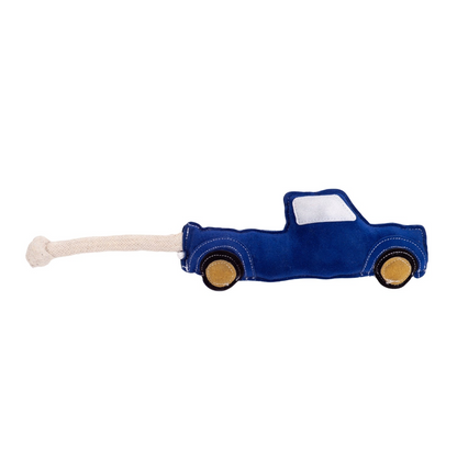 Vegan Leather Blue Pickup Truck Eco-Friendly Dog Toy