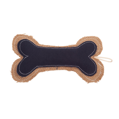 Eco-Friendly Jean Leather-Jute Bone Pillow Dog Chew Toy