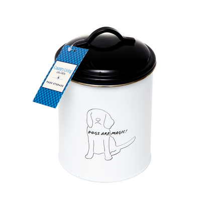 Black & White Pet Food & Treat Storage Canisters (Set of 3)