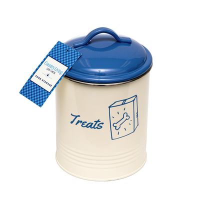 French Blue Pet Food & Treat Storage Canisters (Set of 3)