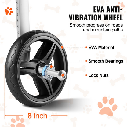 VEVOR Large Dog Wheelchair, 2-Wheel, Adjustable for Back Legs, Lightweight