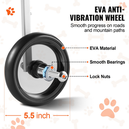 VEVOR Small Dog Wheelchair, 2-Wheel, Adjustable, Lightweight for Back Legs