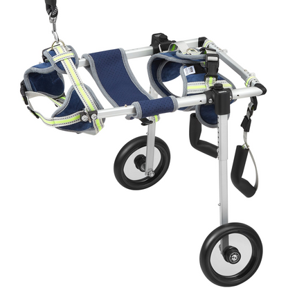 VEVOR XS Dog Wheelchair, 2-Wheel, Adjustable, Lightweight for Back Legs