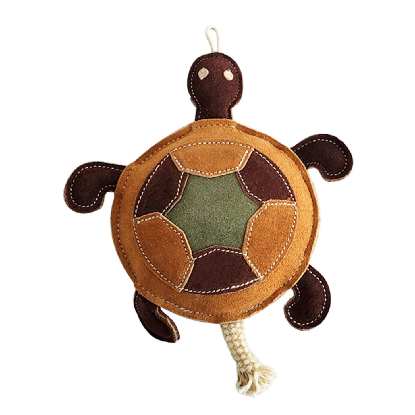 Vegan Leather Patchwork Turtle - Dog Chew Toy