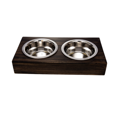 Eco-Friendly Elevated Dog Wood Feeder (Brown)