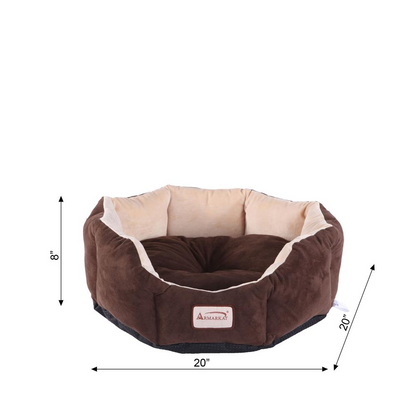 Armarkat Beige & Mocha Pet Bed for Extra Small Dogs - Soft Polyfill Cushion