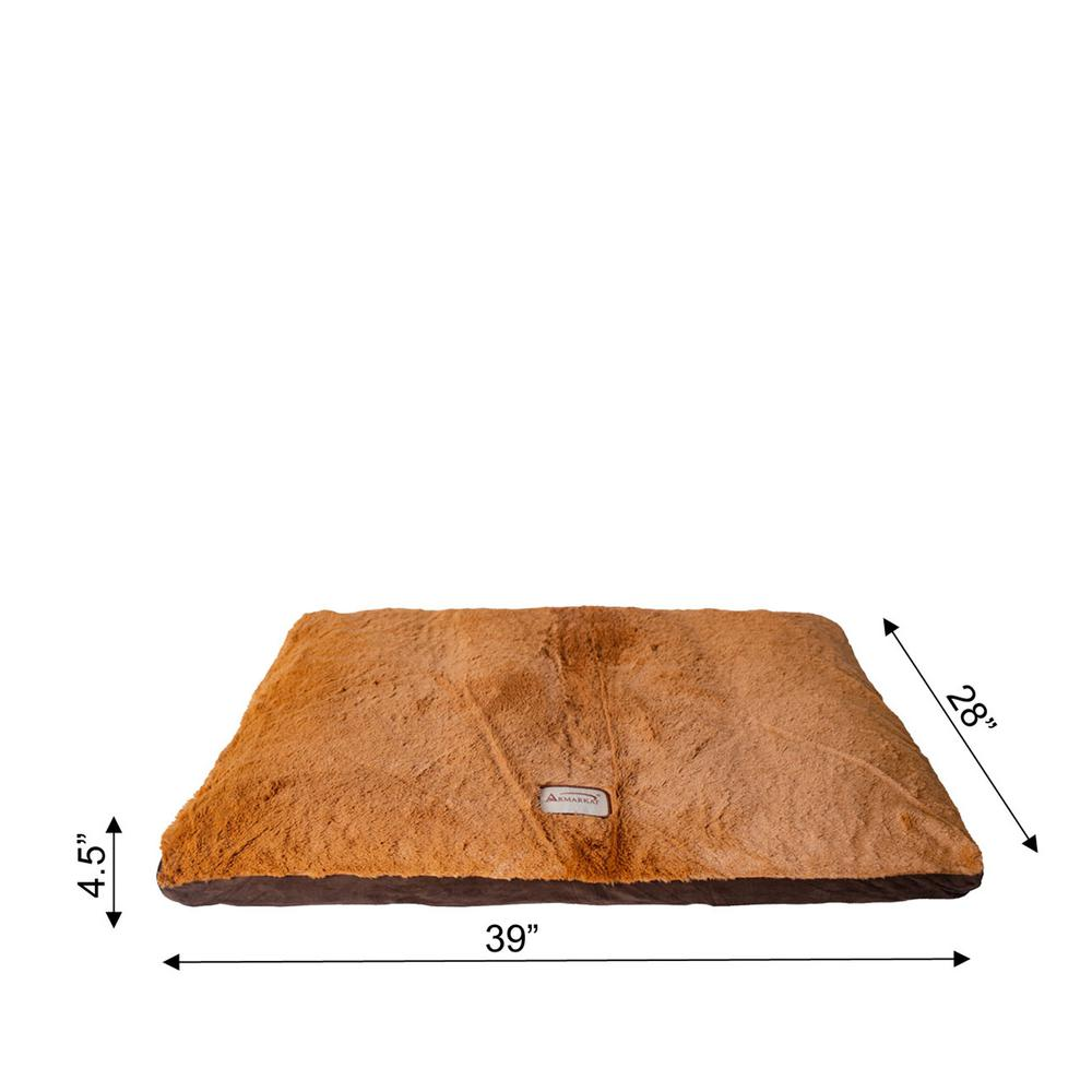 Large Earth Brown & Mocha Pet Bed Mat by Armarkat - Comfortable Poly Fill Cushion for Dogs