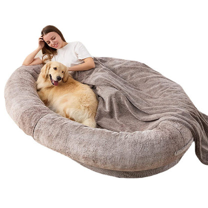 Oversized Human-Sized Plush Dog Bed – 3 Sizes & 3 Colors for Large & Giant Breeds