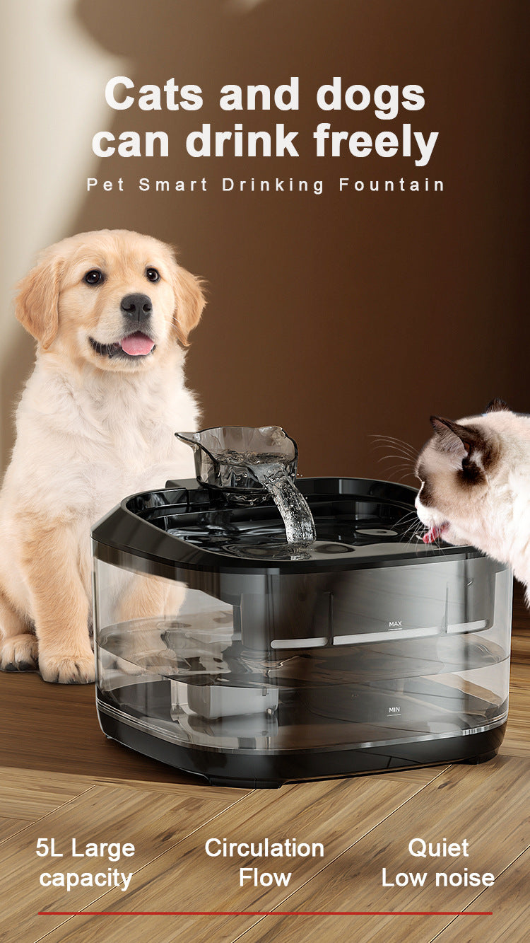 5L Extra-Large Smart Automatic Pet Water Fountain – Low-Voltage Circulating Filtration Dispenser for Dogs & Cats