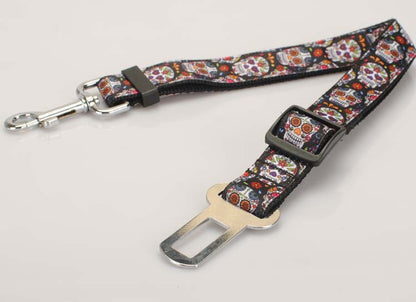 Multi-Colored Dog Seat Belt Tether/Collar/Leash