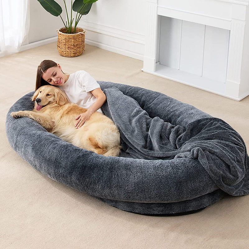 Oversized Human-Sized Plush Dog Bed – 3 Sizes & 3 Colors for Large & Giant Breeds