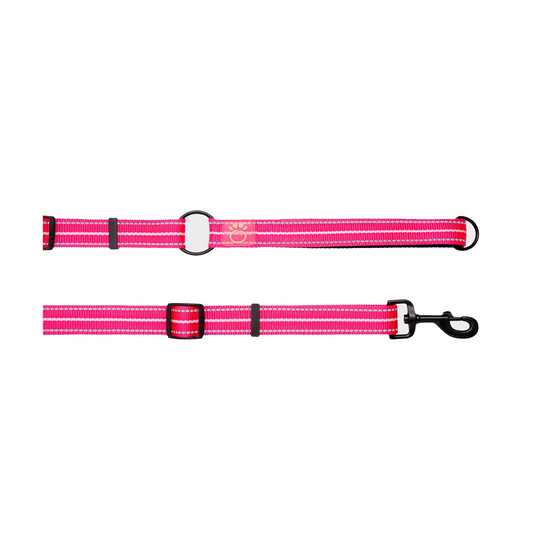 Reflective Dog Leash - Neon Pink